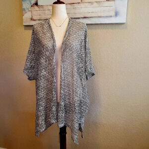 Open Knit Metallic Cover-Up No Size